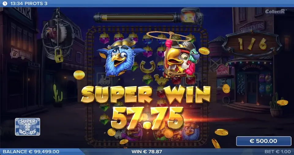 Pirots 3 super vinstskärm
