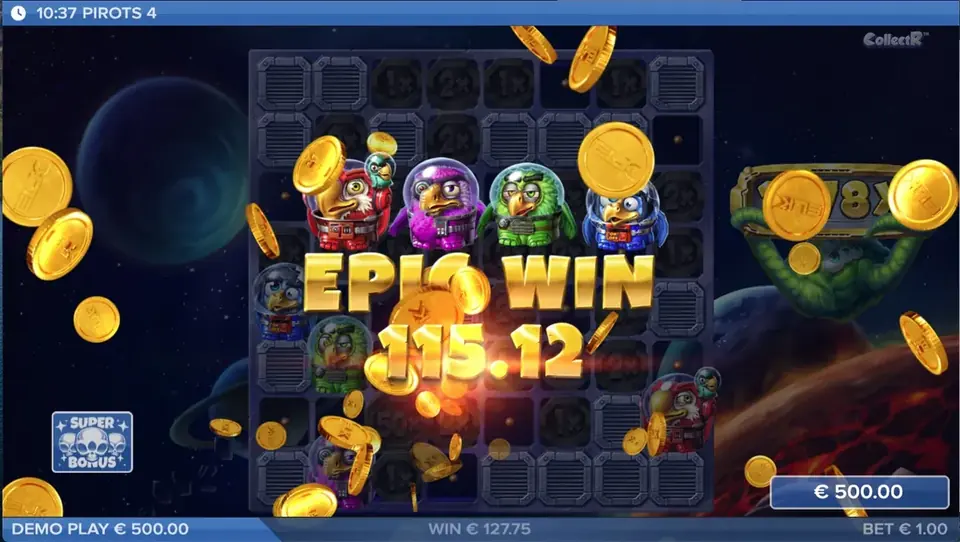 Pirots 4 episk vinst-skärm med maximal vinsteffekt i Lost in Space