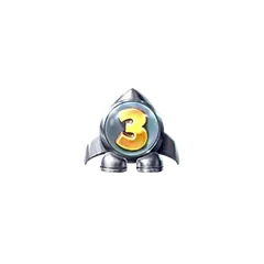 Pirots 4 uppgraderingssymbol (+3 nivåer) i Lost in Space