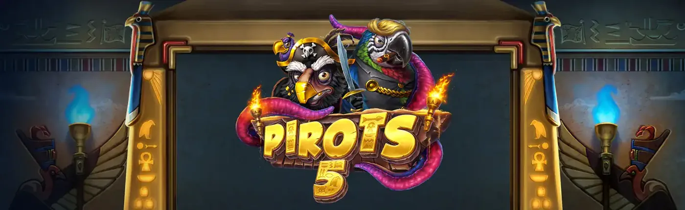 Pirots 5 Cursed Temple kampanjbanner med egyptiskt tema